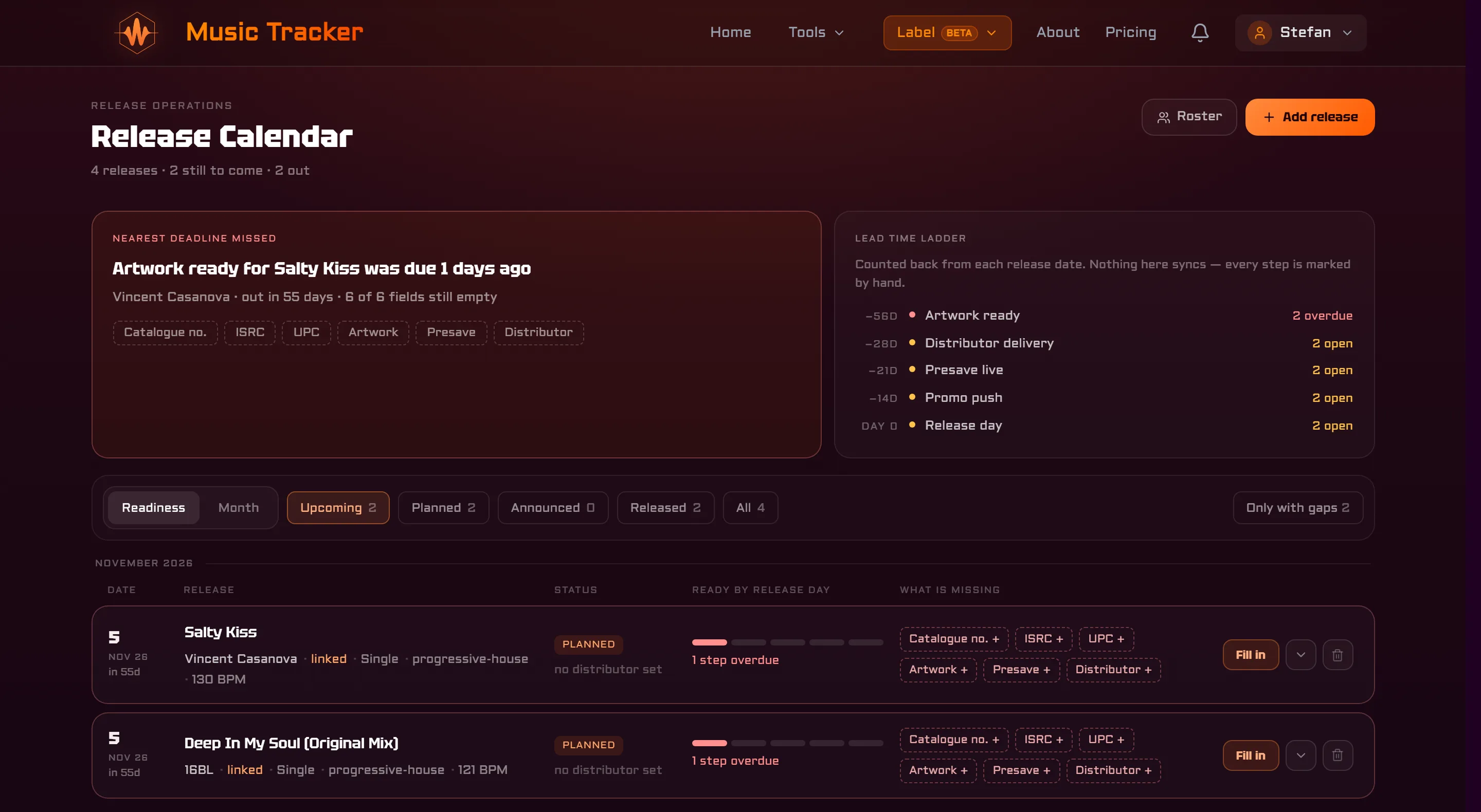 Release Calendar